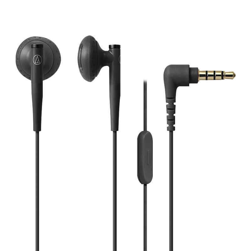 BLACK Оригинальные наушники Audio-Technica ATH-C200IS, проводные наушники-вкладыши, музыкальные наушники с проводным управлением и микрофоном для huawei Xiaomi - Цвет: BLACK