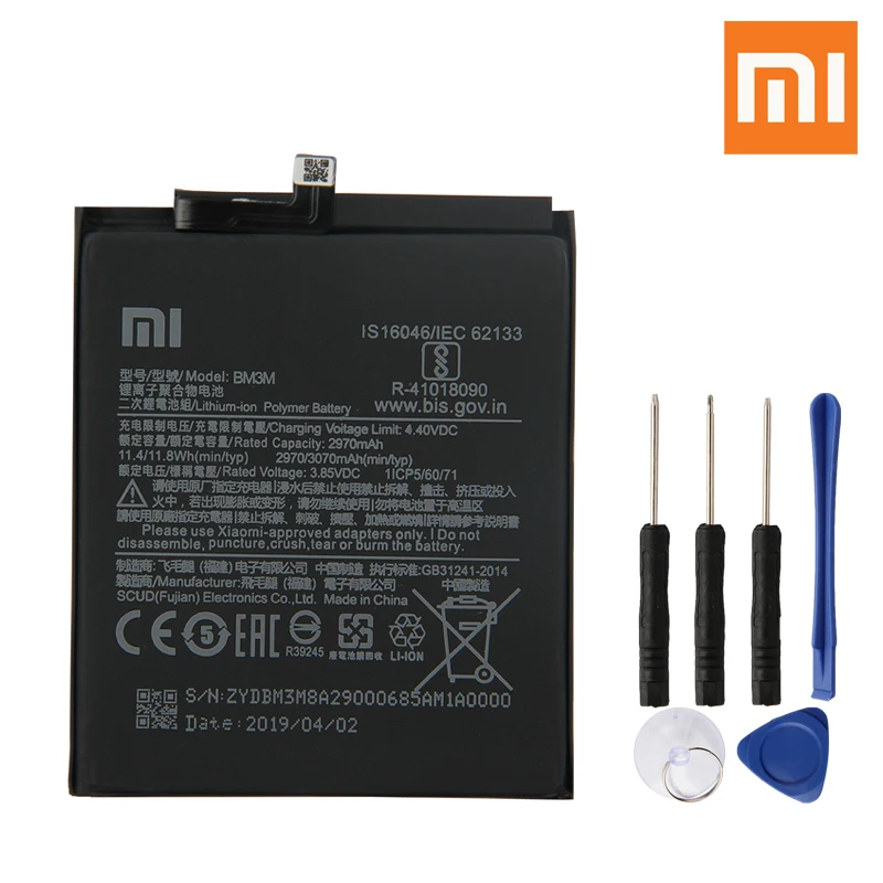 Аккумулятор Xiao Mi BM3M для XiaoMi Mi9 SE Mi 9 SE BM3M подлинный Сменный аккумулятор для телефона с бесплатными инструментами 3070 мАч