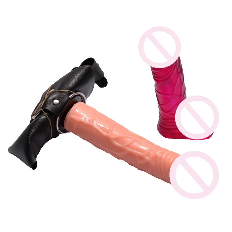 (2 фаллоимитатора) желейные ремешки для пениса на фаллоимитатор женщин страпон
