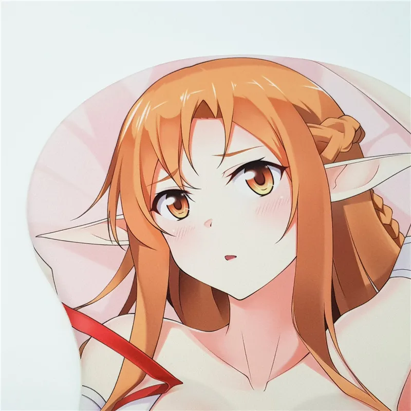 Меч Арт онлайн Асуна аниме 3D Oppai коврик для мыши с подушечкой для запястья отдых