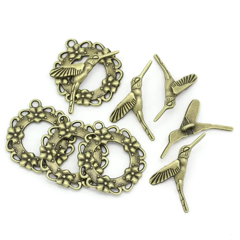 Застежки DoreenBeads из цинкового металлического сплава застежки для птиц античный