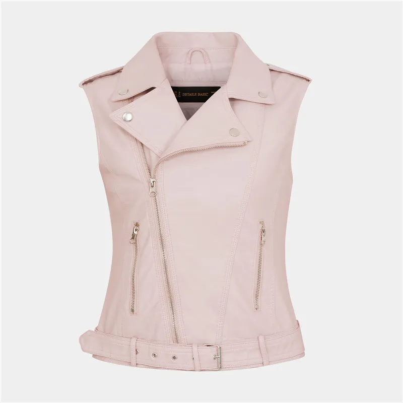 

Women sleeveless jacket ladies leather vest new 2018 black waistcoat casual fashion short white female vests dropcolete feminino