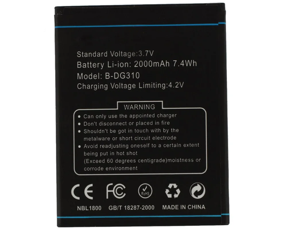 ISUNOO аккумулятор батарея 2000mAh Для Doogee Voyager2 DG310 MTK6582 четырехъядерный 5 0 дюймовый