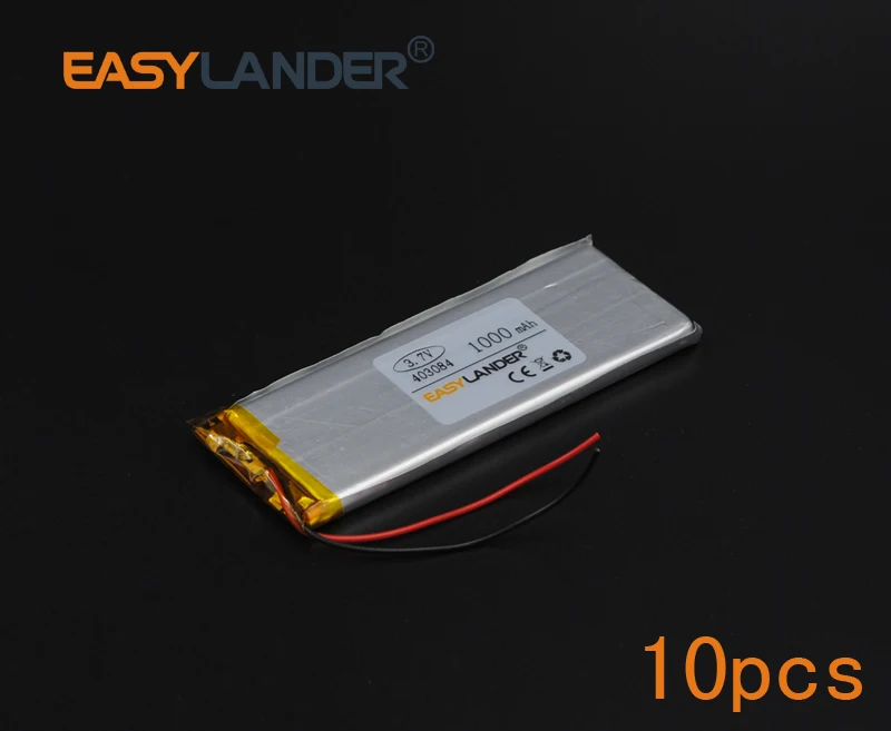 

10pcs/Lot 3.7V 1000mAh 403084 Polymer Li-ion Battery For Mp3 Mp4 PAD DVD DIY E-book bluetooth Vedio Game toys Tablet PC mobile