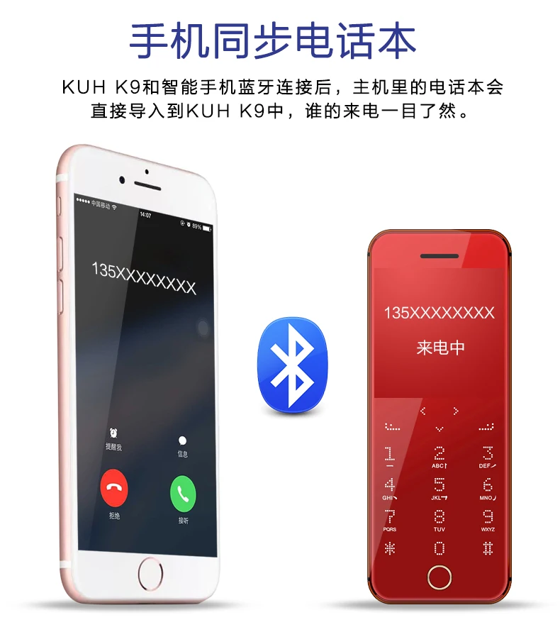 KUH K9 мини-телефон 1,5" дюймовый ультратонкий сотовый телефон с кредитными картами металлический корпус Bluetooth двойная SIM