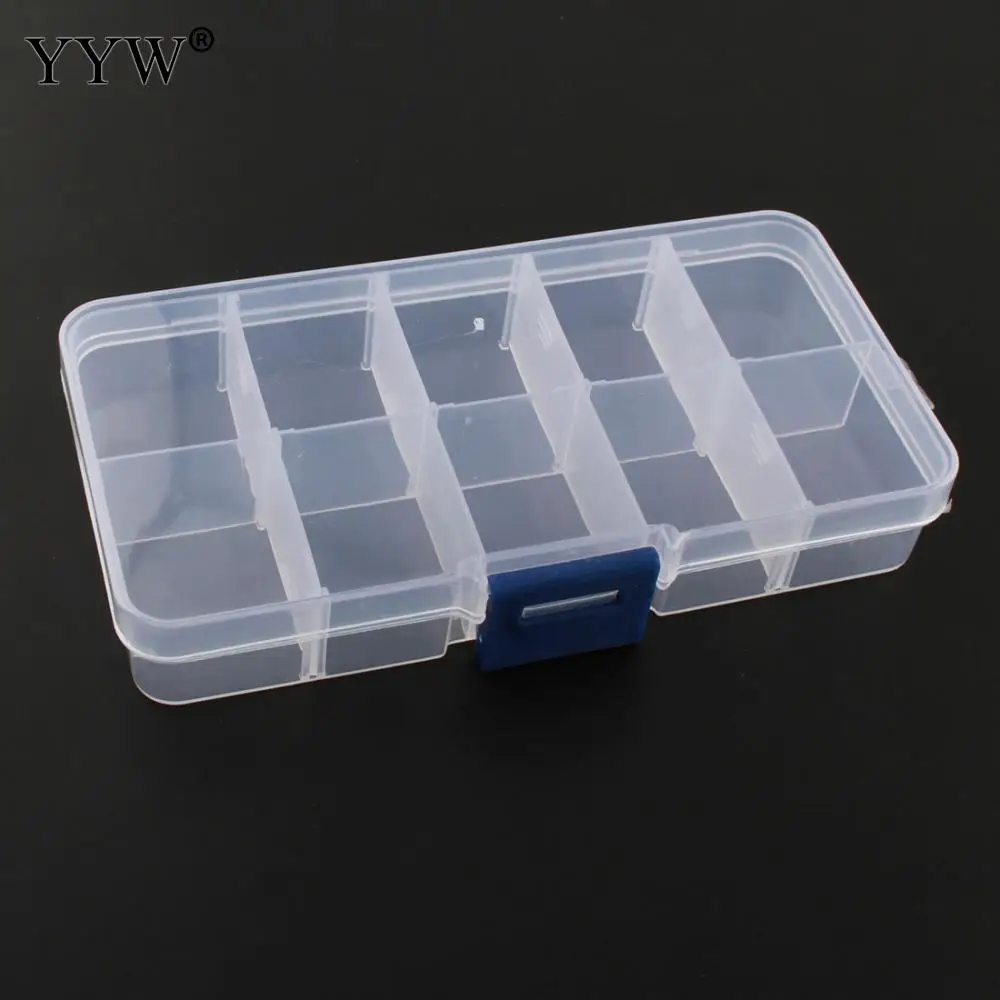 Прозрачный пластиковый ящик для хранения 10 сеток маленький ювелирных