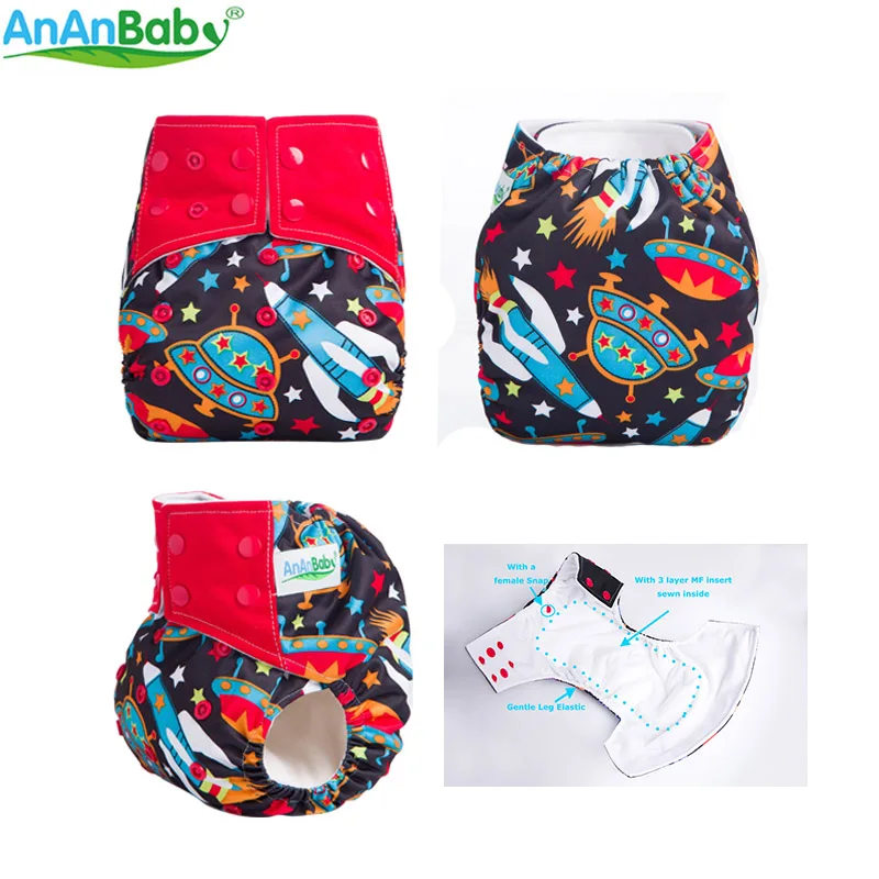 Ananbaby тканевый подгузник экологически чистый AIO ткань для младенцев 3 15 кг