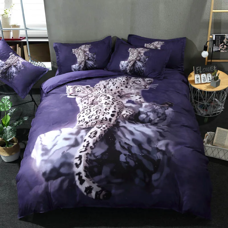 HD Digital Printing 3d Bedding Sets Bed Linens Quit/Duvet Cover Set Sheet 3/4 PCS Queen King Wolf Cat Animals bedcloths | Дом и сад