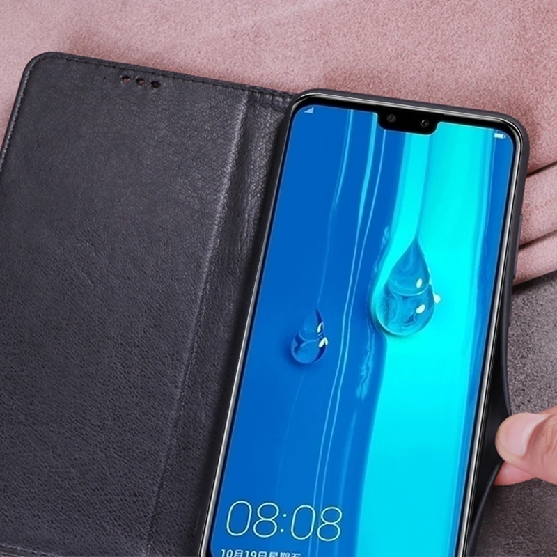 Роскошный кожаный чехол-книжка RYKKZ для Huawei Enjoy 9 Plus чехол-подставка мобильного