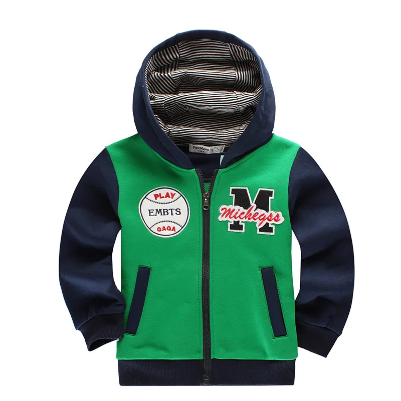 Новый детский свитер на молнии с капюшоном для маленьких мальчиков и девочек