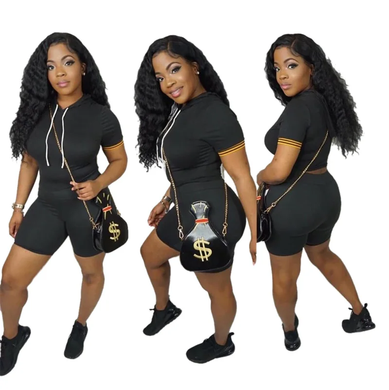 Женский спортивный костюм с коротким рукавом комплект из двух предметов