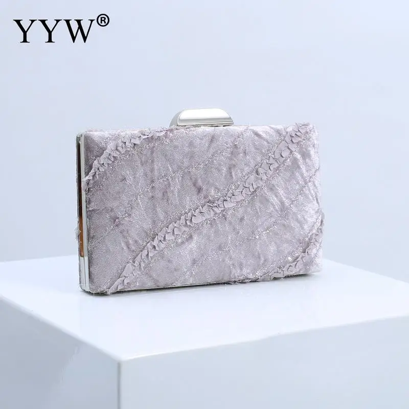 light grey YYW синяя велюровая женская сумка, Свадебный клатч, Женская сумочка,, винтажные вечерние сумки для банкета, клатчи, женские черные, розовые, белые сумочки - Цвет: light grey