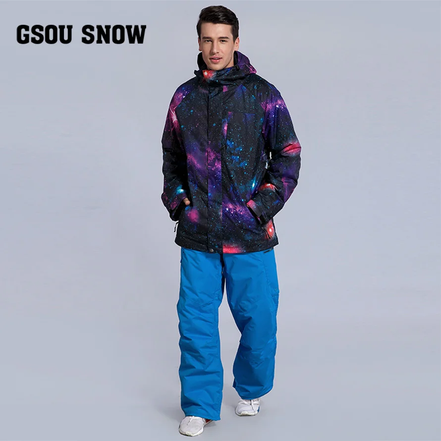 Зимние лыжные костюмы GSOU для мужчин горных лыж и сноубординга камуфляжные
