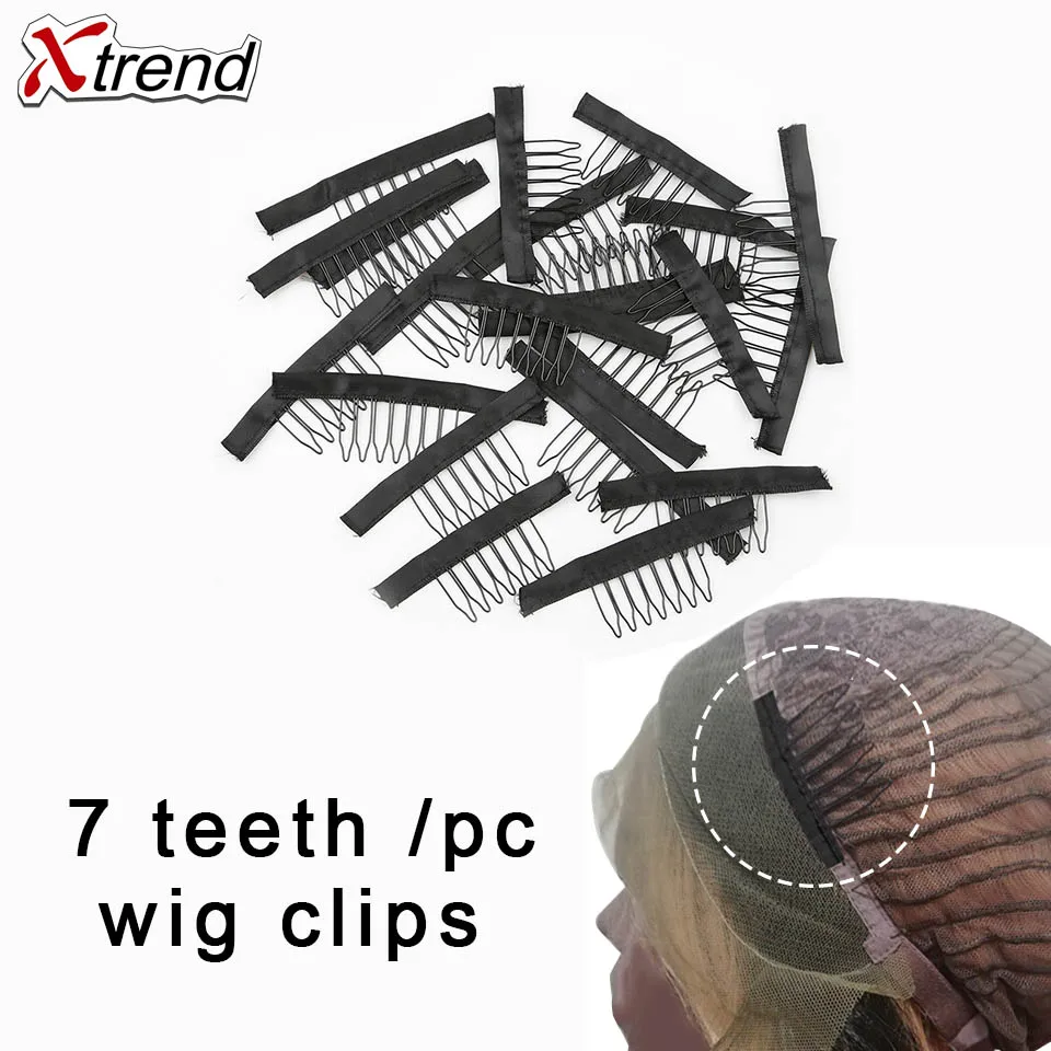 Xtrend от 10 до 40 шт 7 Зубы зажимы для парика на кнопках в клип spinki Pince klips наращивание волос расчески Clipes ткань Klip принадлежности для париков