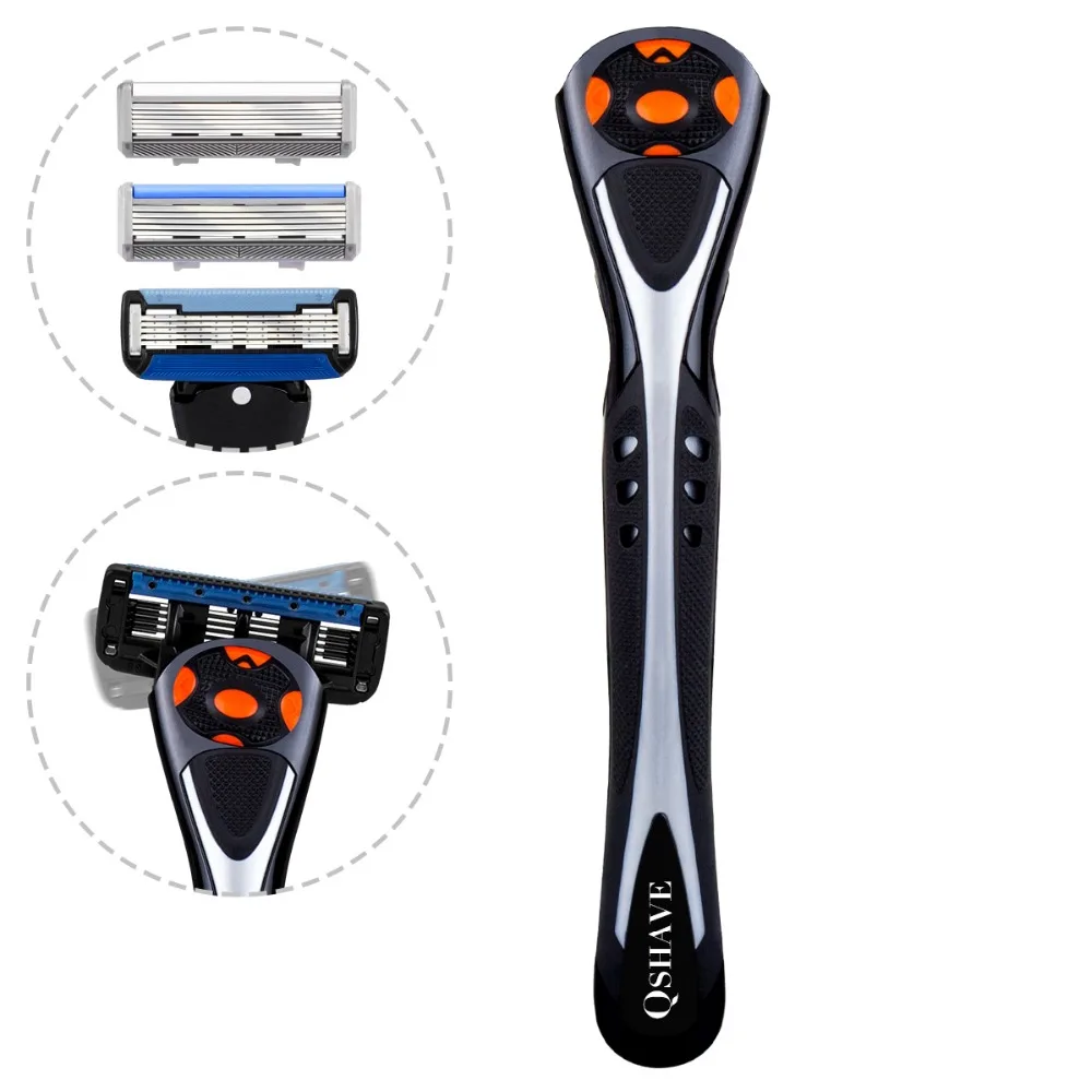 Индивидуальная ручная бритвенная ручка Qshave Black Spider возможно нанесение имени на