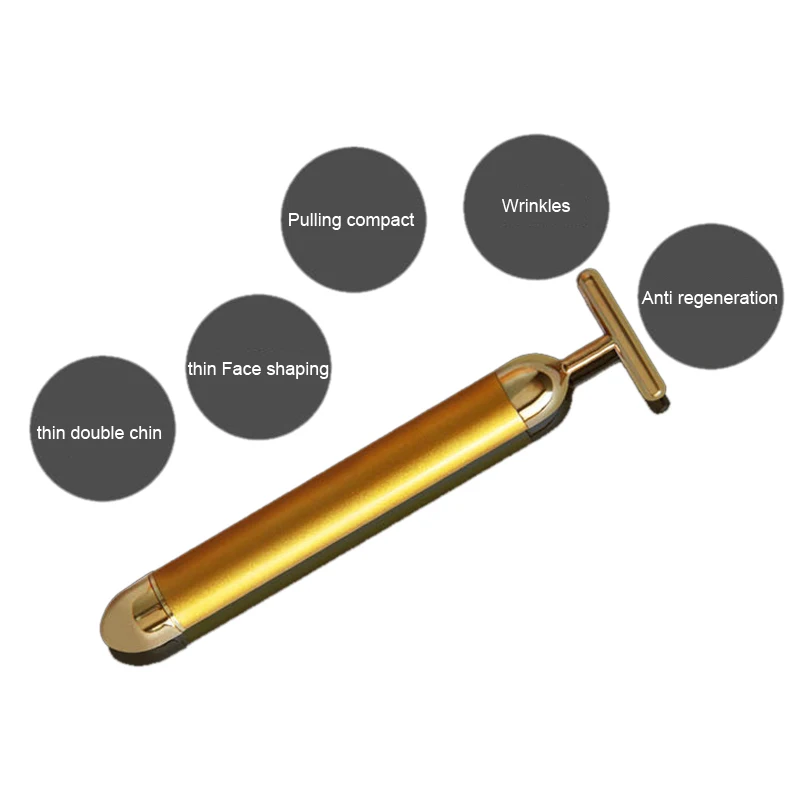 24K Gold Energy Beauty Bar импульсный укрепляющий массажер роликовый для лица Дерма уход за
