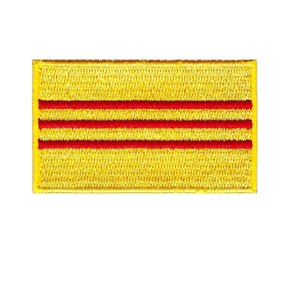 

South Vietnam national flag Sewing Clothes Gun Patch Iron On Embroidery Patches Hotfix Applique Motifs Garment Stickers