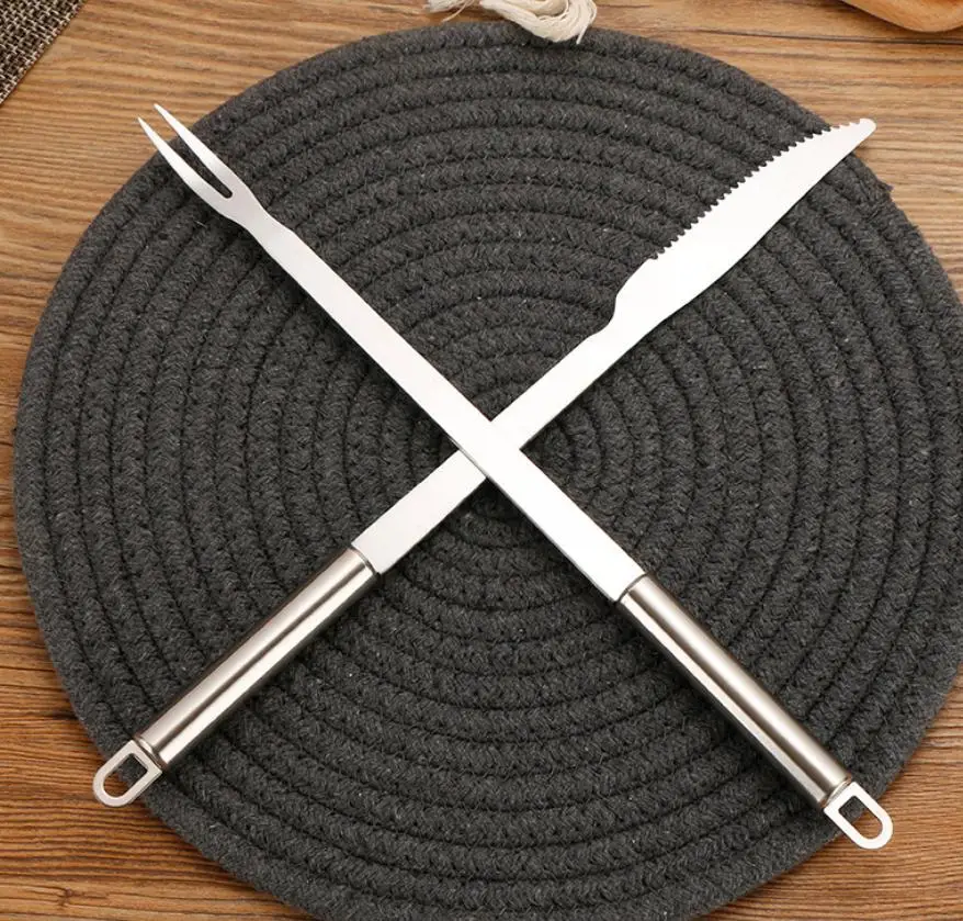 3 шт./лот Западный нож и вилка для жарки ягненка столовые приборы из нержавеющей