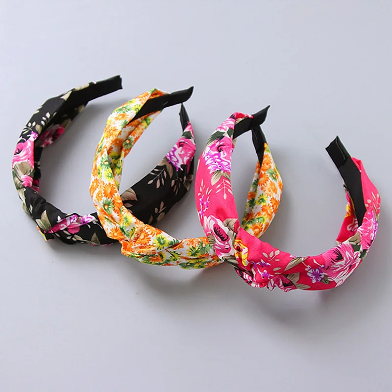 New Fashion Girls Cute Cartoon Dot Flower Smile Face Cloth Headband Kids Birthday Gifts Hairbands Hair Bands Hair Accessories