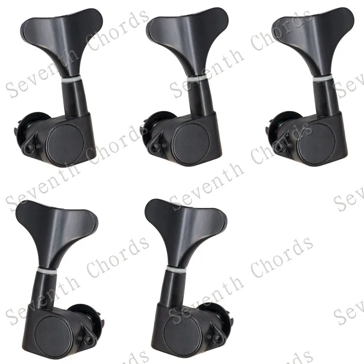 Black A Set of 3L2R Набор 5 шт. бас-гитара струнные колышки Тюнеры машинные головки для 5 струн Замена баса-рыбы кнопки «хвост» - Цвет: Black A Set of 3L2R