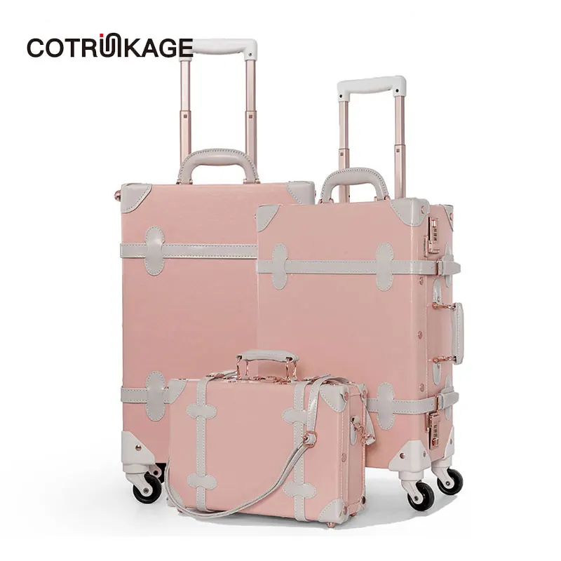 COTRUNKAGE милый 13 &quot20&quot 26 &quotрозовый чемодан Дамская искусственная кожа 3 шт.