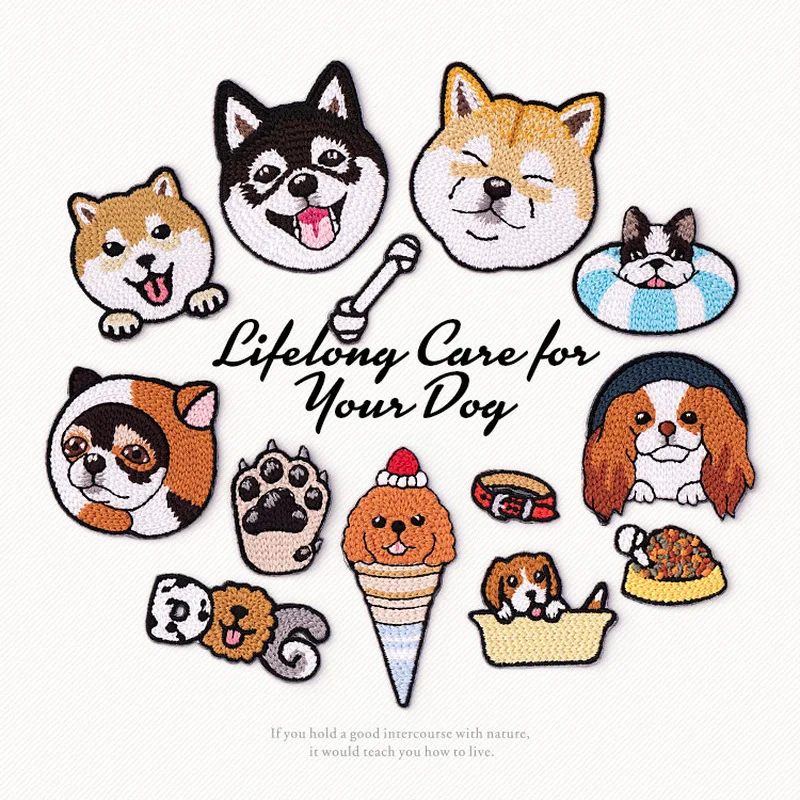 Много щенков бульдогов Шиба собак Хаски нашивка для ребенка рюкзак одежды