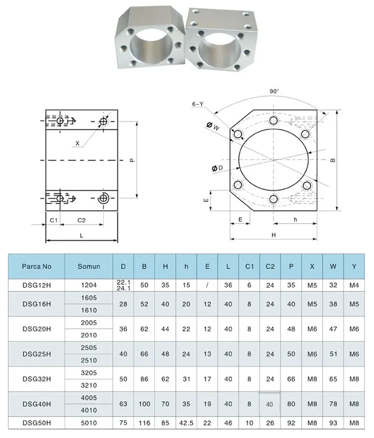 DSG шариковая гайка сиденье большой грифель DSG25H