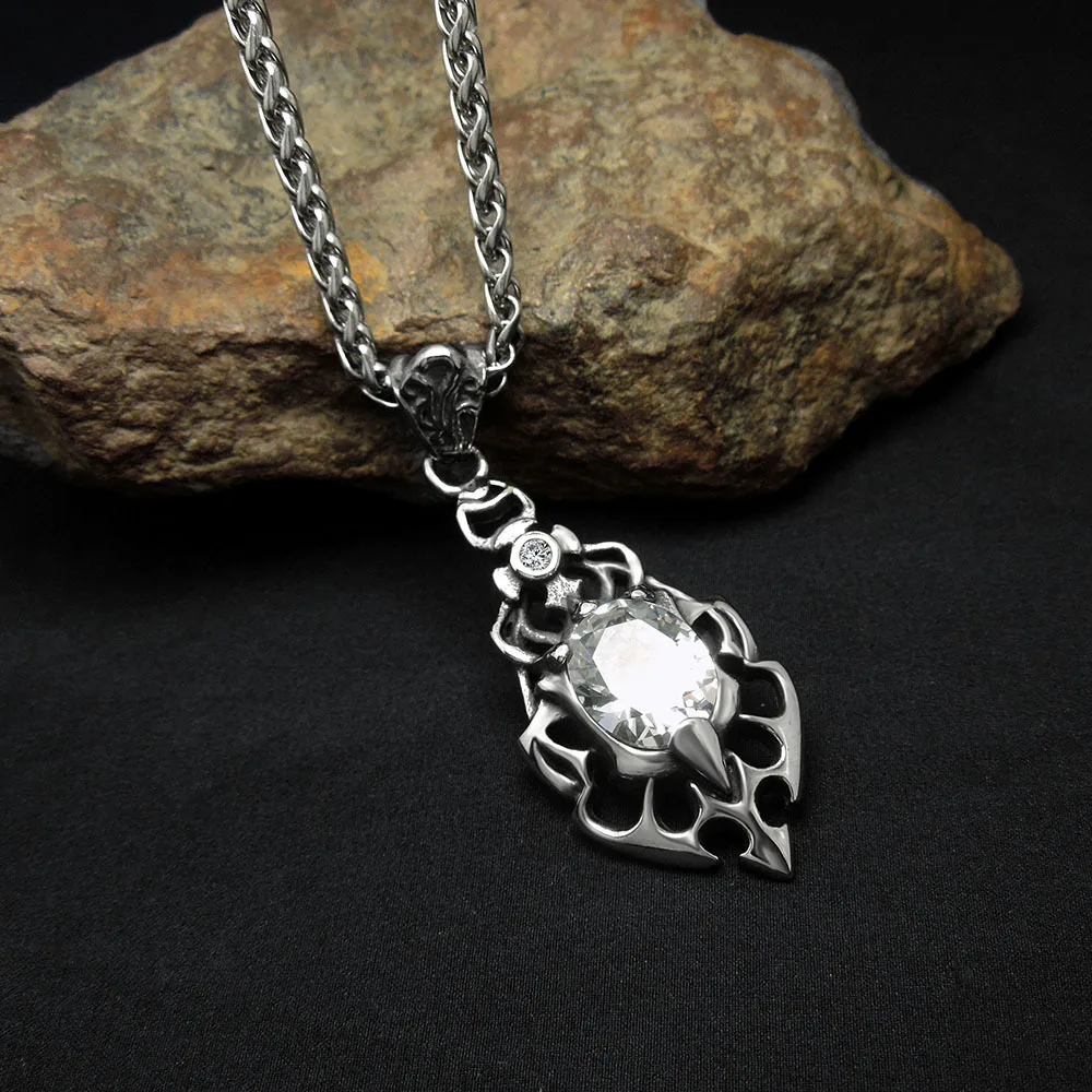 Titanium Steel Hot as Fire Passionate Flame Ladies Fashion Pendant Necklace Sweater Chain Personality Jewelry | Украшения и