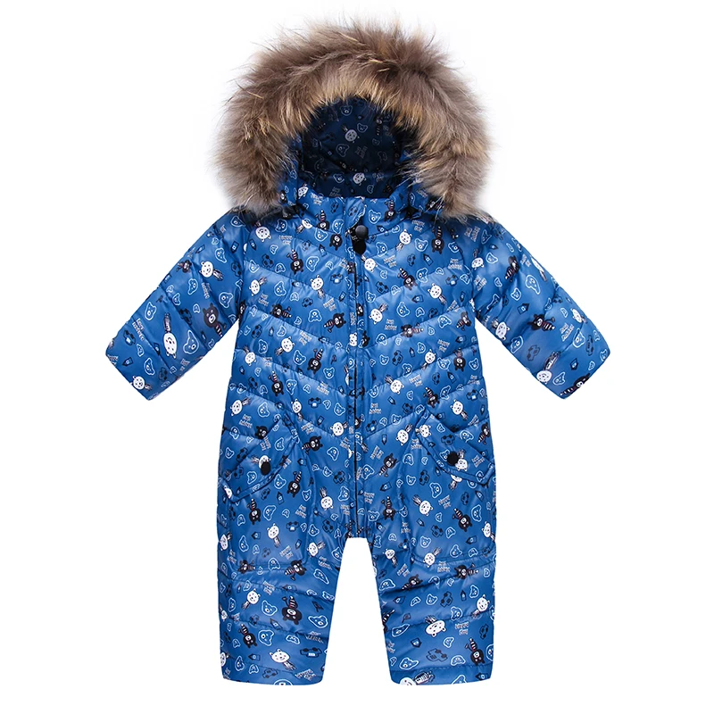 Baby Jumpsuit Winter Baby Down Romper Girls Snowsuit Outdoor Overalls for Boy Kids Snow Outfit Warm Fleece Romper Baby Onesie