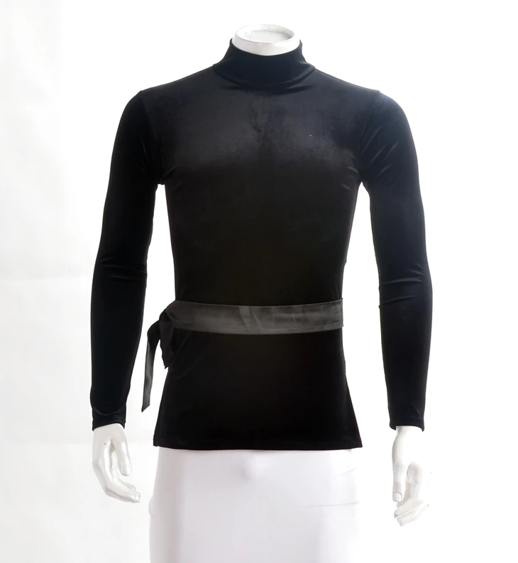 Мужской костюм для латинских танцев мужской бархатный топ с длинными рукавами