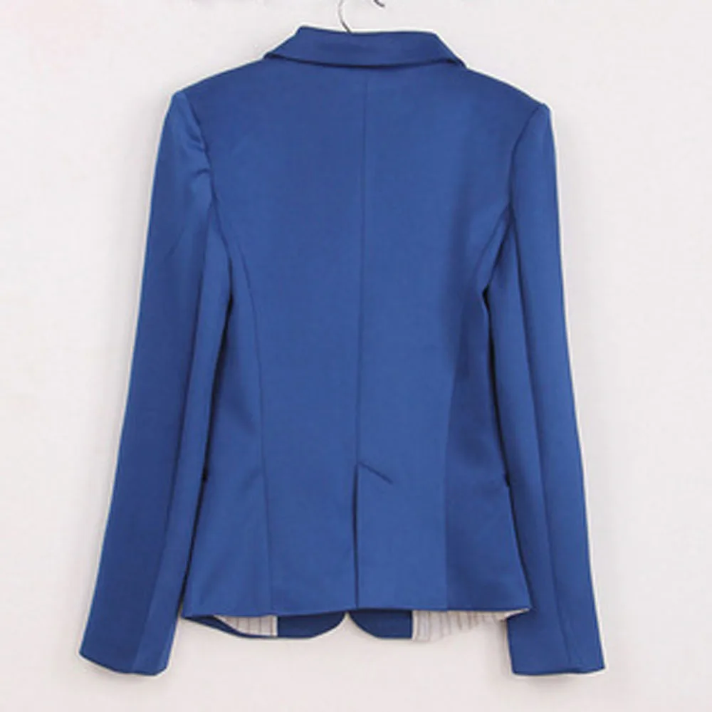 Новые осенние Для женщин Карамельный цвет Блейзер Куртки Пальто Slim Fit Casaco