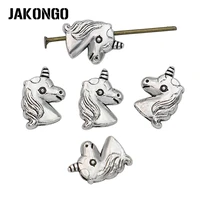 jakongo unicorn spacer beads antique silver plated loose beads for jewelry making bracelet accessories diy 11x8mm 25pcs