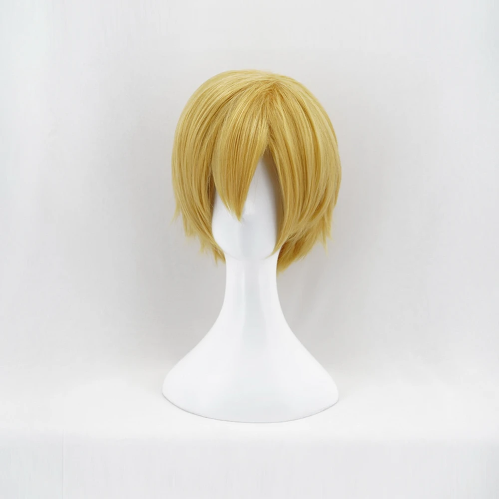 С героями из мультфильма Мой герой Monoma Neito короткий золотой парик Косплэй костюм