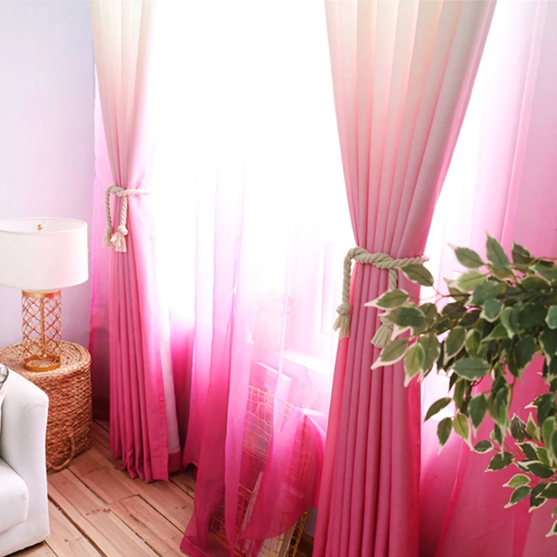 Красная роза шторы для Гостиная градиент полу теневое покрытие тканевые Спальня