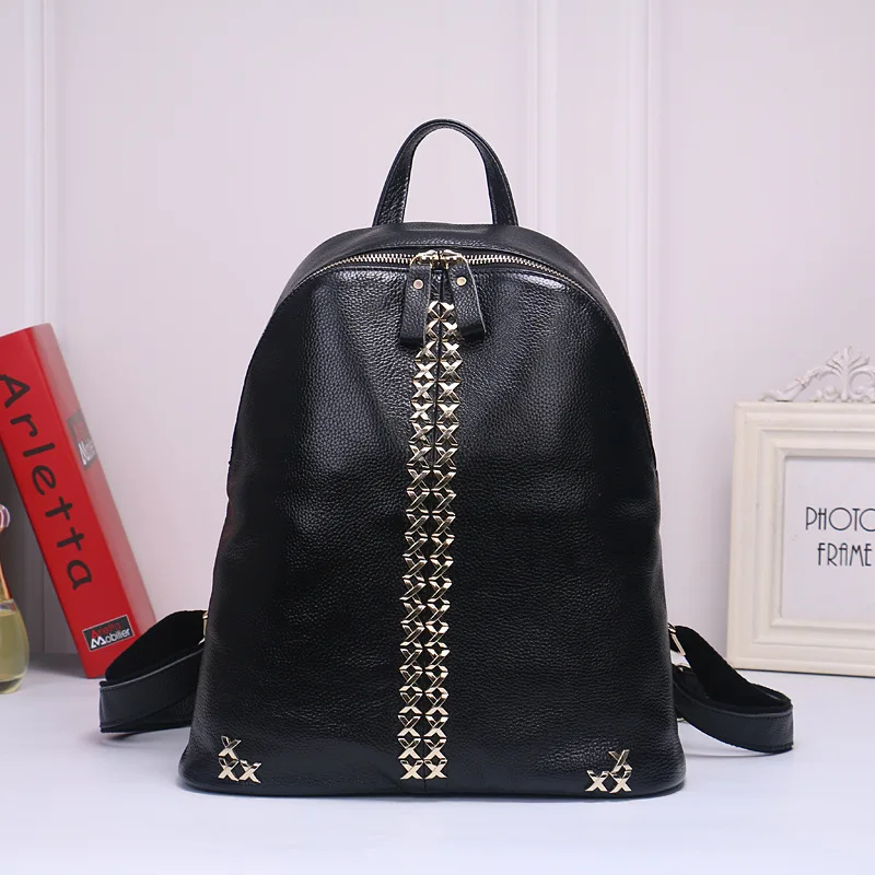 Рюкзак zквт из натуральной кожи Женский короткий первый слой воловьей рюкзак в