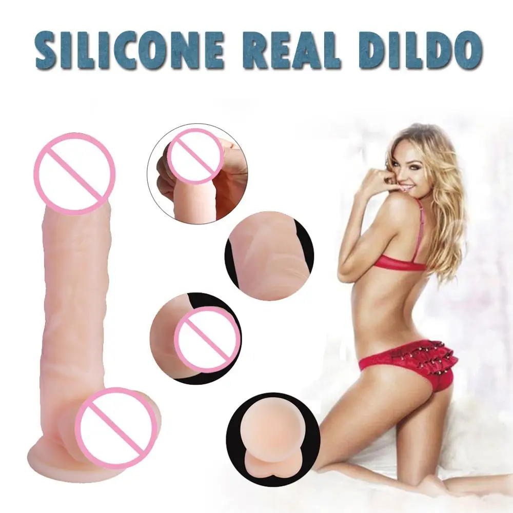 Массажный фаллоимитатор с присоской для мастурбации влагалище