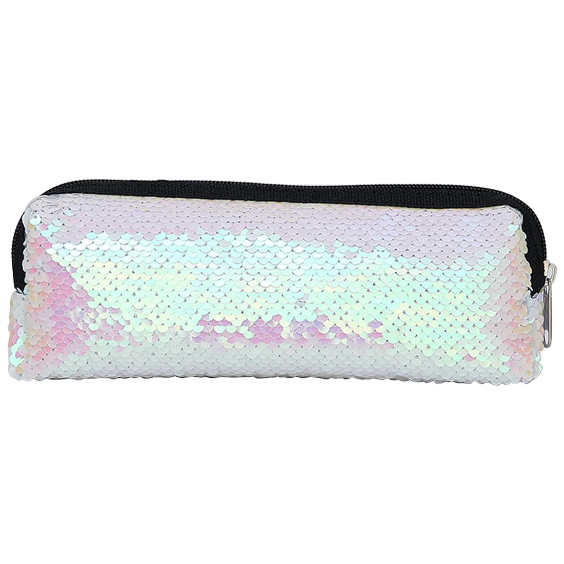 pink and white Модный пенал красочные двусторонние пайетки школьные принадлежности канцелярские принадлежности подарок милый школьный пенал инструменты пеналы - Цвет: pink and white