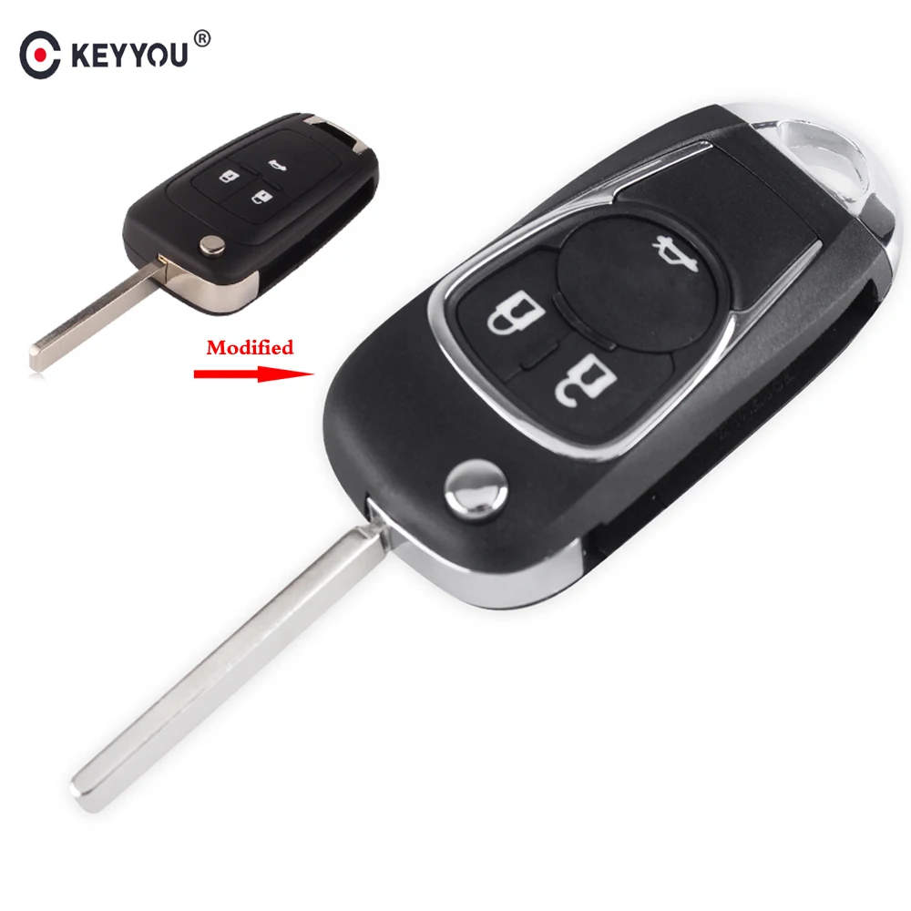 KEYYOU 3 кнопки модифицированный откидной складной ключ оболочки для Chevrolet Cruze Camaro