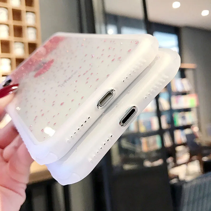Блестящий Прозрачный чехол для телефона с милым сердечком для iPhone X XS XR XS Max 6 6S 7 8 Plus для iPhone 11 11 Pro Max XR