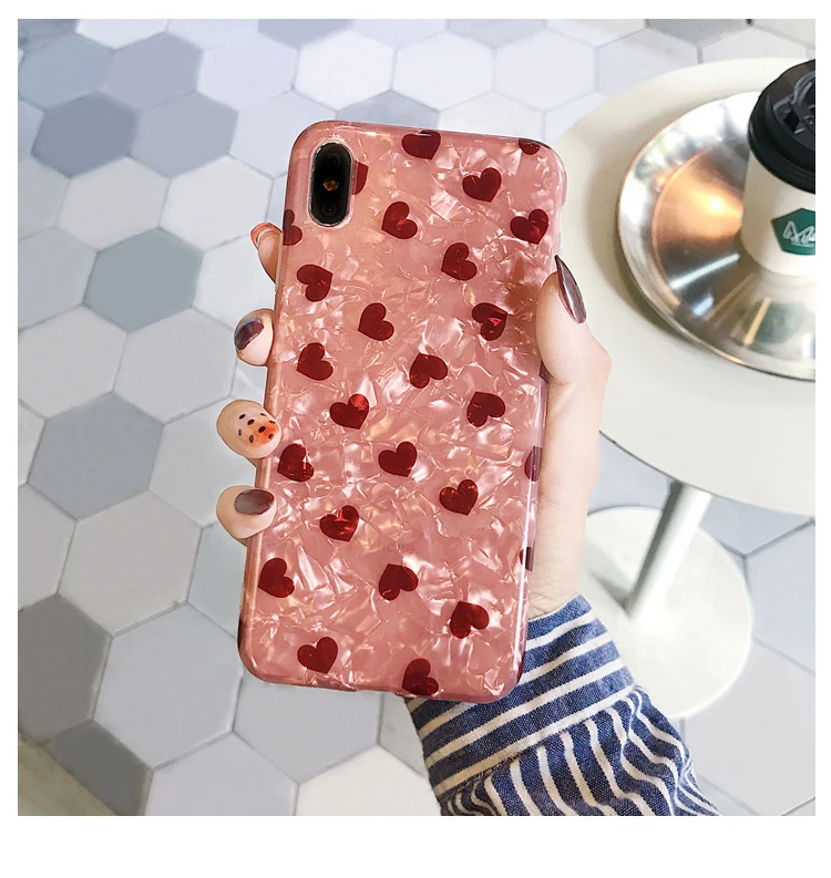 GlamPhoneCase розовый Fritillaria маленькое сердце любви чехол для телефона iPhone XS Max XR XS 8 8 plus 7 7 plus 6/6 S Plus Мягкий ТПУ задняя крышка