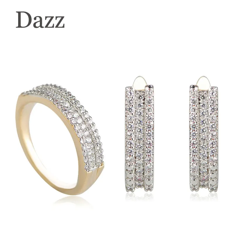 Dazz корейский комплект ювелирных изделий из полностью циркониевый меди золотого
