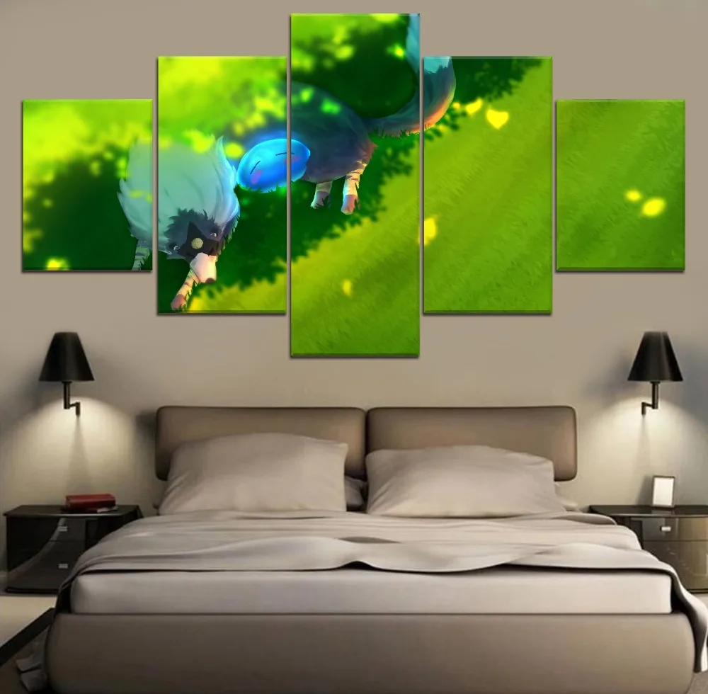 That Time Spirit Animal Anime HD Print Decor Painting Canvas Wall Art 5 Piece Home Living Room | Дом и сад