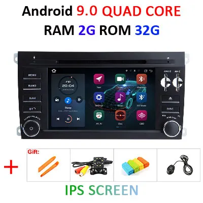 DSP ips Android 9,0 64G 2 Din dvd-плеер для Porsche Cayenne 2003-2010 Cayenne S GTS 2003-2010 gps Радио Навигация стерео Авто - Цвет: 9.0 2G 32G IPS