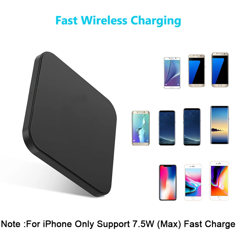 Быстрое беспроводное зарядное устройство для Apple iPhone XR XS Max Qi Быстрая зарядка мини