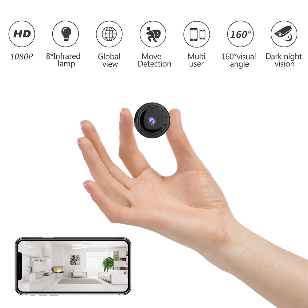 Новинка! Мини камера 1080P Wi Fi IP Сетевая инфракрасный датчик ночного видения