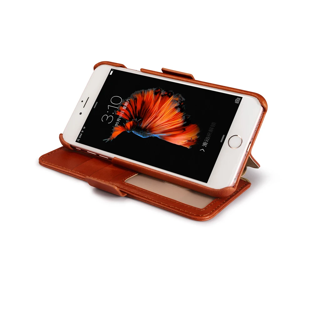 Icarer чехлы для телефонов из натуральной кожи iPhone 6 Plus Apple роскошные бумажники с