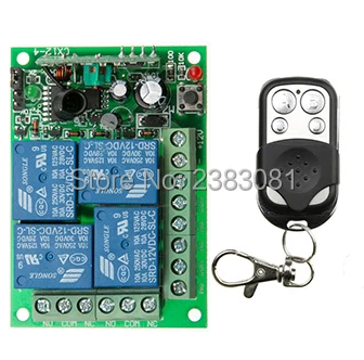 

NEW DC12V 4CH 10A Radio Controller RF Wireless Push Remote Control Switch 315 MHZ 433 MHZ teleswitch Transmitter +Receiver