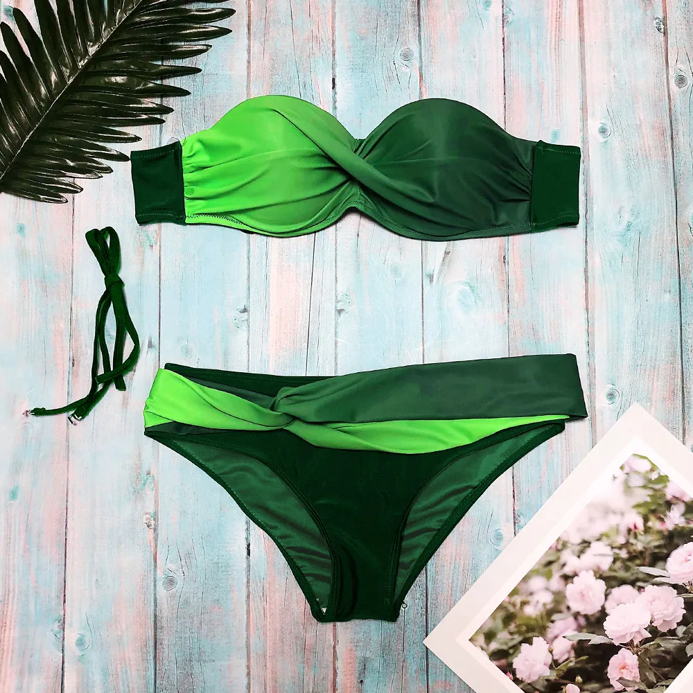 Женский купальник-бикини Suumer однотонные купальники бюстгальтер со вставками