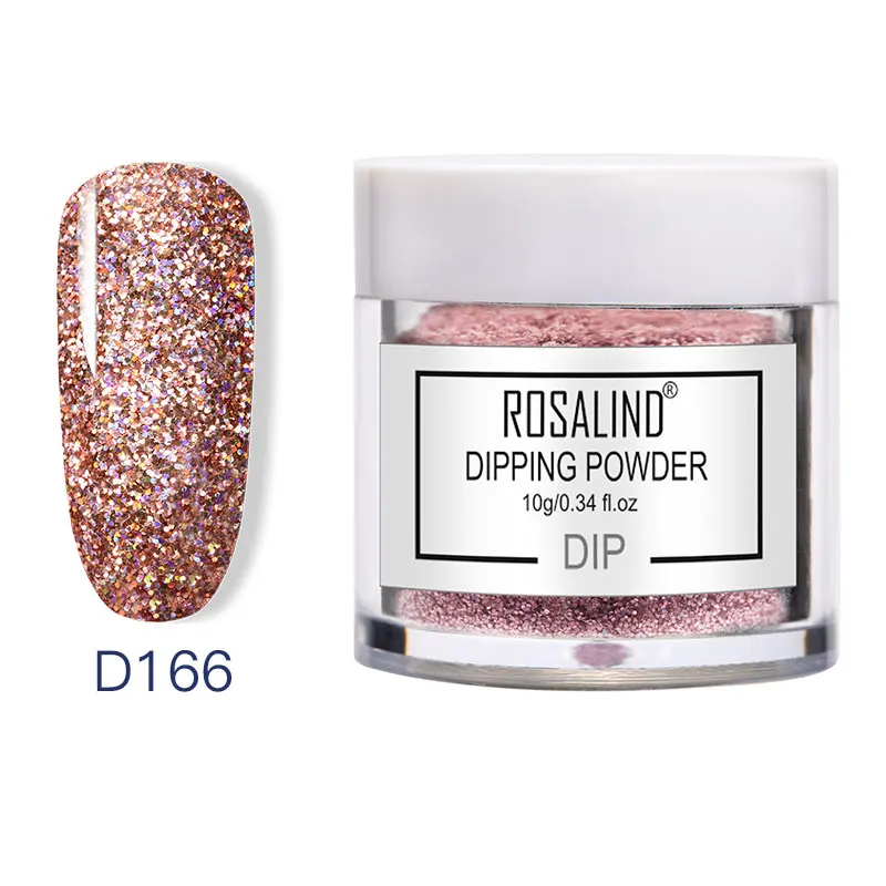 D166 ROSALIND 10 г блеск для ногтей, пудра для маникюра, декоративная хромированная пудра для дизайна ногтей, блестки 12 цветов, блестки NSA - Цвет: D166