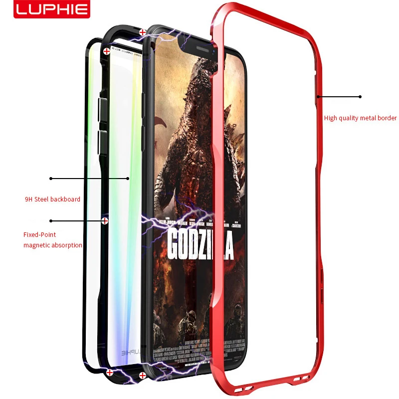 Роскошные Магнитная чехол для iPhone XS Max Coque металлический бампер Apple XR прозрачный
